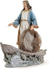 Jesus Christ Statue W  Boat Fisherman Figure Religious Gift Christian Art Decor