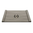 Stylish Grey Wood Noodle Board Stove Cover With Handles - Extra Counter Space