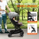 Foldable Baby Stroller Newborn Toddler Pushchair Dark Gray W  Canopy