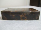 Antique Faux Tortoise Paper Mache Inlaid Snuff Box