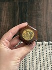 Chinese Compass Wood Inlaid Symbols Swing Hinge  Vintage Feng Shui 