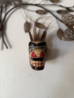 Alaska Mini Wolf Mask Wood Carving Pacific Northwest Coast Style Tagged Vintage