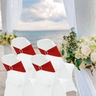 50-pcs Spandex Chair Sashes Bands With Buckle Slider Red For Wedding Party