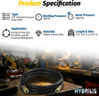 3 8  Hvac Charging vacuum Hose  3 8  X 3 8  Fittings  6ft Hvac Vacuum Hose