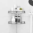 Glass Shower Corner Shelves 2 Pack - Floating Bathroom Shelves Tempered Glass   