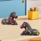 2  Crystal Horse Figurine Hand Carved Stone Sculpture Statue Art Craft For Home