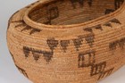 Rare Panamint Coiled Basket   Oval Bottleneck Basket