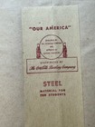 1940s Coca Cola Our America Steel Student Educational Booklet stickers 9 Sets