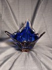 Vintage Murano Cobalt Blue Art Glass Vase
