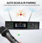 Uhf Professional Karaoke Mic W feedback Suppression Auto Scan pair reverb-262ft