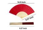Thy Collectibles Pack Of 6 Handheld Paper   Bamboo Fans - Blue With White Flower