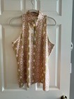 Spartina 449 Floral Print Sleeveless Golf Quarter-zip Top Golf Tennis Club