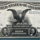 Us  1 Silver Certificate Banknote Black Eagle Blue Seal Serial T63379470a