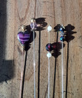 Four  4  Lovely Vintage Antique Hat Long Stick Pins