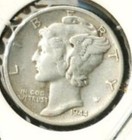 1944-s 10c Mercury Dime 90  Silver  0 0723 Oz Silver