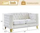 58-inch Velvet Loveseat Sofa Modern Sofa Tufted Back  Comfy Couch Loveseat