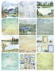 At The Lake 12x12 Patterned Cardstock Vintage Scrapbook  Flower Paper Craft