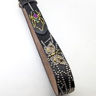 Handmade Black Leather Studded Bikers Belt Spider And Butterfly Western Japan