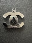    chanel Zipper Pull charm Pink Rhinestones W silver 25mm    