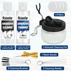 Airbrush Cleaning Kit Pot With 6 Cleaner 2 Thinner 100ml Water Based Acrylic 