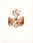 Franz Von Bayros Ex Libris Original Etching Antique Bookplate Art Print