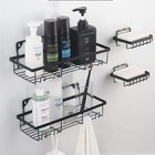 5-pack Shelves Adhesive Shower Organizer No Drilling Rustproof Shower Organizer