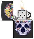Zippo 48737  Skull   Moon Design  Black Light Process  Black Matte Lighter  New
