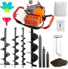 72cc Gas Powered Earth Auger With 3 Bits  4   6   8     3 Extension Rods