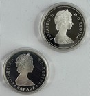 1985   1986 Canada Silver Dollar Proof 2-coin Lot In Capsules Rcm Moose Train