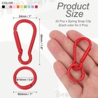 20 Pcs Spring Snap Clip  Candy Color Spring Snap Keychain Hook  Multicolored