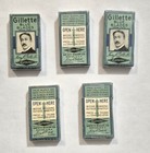 Vintage Gillette Lot Of 5 Blue Blades Razors 5 Single Per Package 25 Blades 