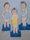 3 Vintage Paper Dolls 1950 June Joy And Joan Cut-out With Clothes Baby toddler