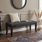 Linon Fabric Tufted Bench  Gray