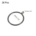 28 Pcs Curtain Rod Rings With Eyelets Metal 1 8-inch Black