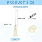 100pcs Blunt Tip Dispensing Needle With Luer Lock 30g  1   light Yellow  
