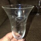 2 Antique Crystal Toasting Flutes Pair Beautiful Etched Thin Fine Glass
