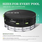 Uirway 18 Ft Round Pool Cover With Reflective Strips  Swimming 18 Ft  Black 