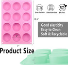 2 Pack Round Chocolate Molds  12-cavity Silicone Mini Cake Molds  Cookie Molds F