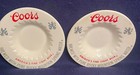 Vtg Pair Coors Beer Ceramic Round Ashtrays American Beer Advertising