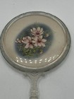 Vintage Handheld Vanity Mirror With Floral Motif