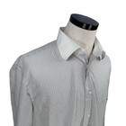 Luigi Borrelli Napoli Mens Striped Dress Shirt Contrast Collar French Cuff 16 5l