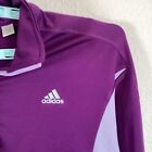 Adidas Womens Athletic Jacket Sz L Long Sleeve Pullover Purple Sport 1 4 Zip