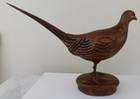 Vintage Hand Carved Wood Pheasant Hen 15  Long Wolverine Hand Carvers Michigan