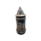 Vintage Gerz Handarbeit Lidded Beer Stein Floral Alpine Castle Nwt West Germany