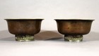 Pair Of Antique Tibetan Copper And Silver Tea Bowls C  1880