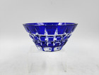 Ajra Cobalt Blue Cut To Clear Crystal 5  Tapered Candy Bowl hungary