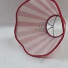 Red white Striped Fabric Empire Scalloped Chandelier Clip-on Lamp Shade 6  X 5 
