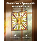 Stained Glass Tiffany Style Hanging Window Panel With Chain 20 X 21 Inches