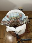 Vintage Spanish Folding Fan Alhambra Granada Gold Gilt Souvenir Andalusia Spain