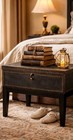 Vintage Wooden Chest Trunk Decorative Storage Box Studded Metal Accents Rustic